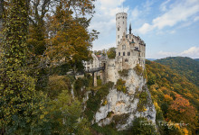 Herbstliche Farben, vorher- nachher Bilder mit/bei der Schloss Lichtenstein